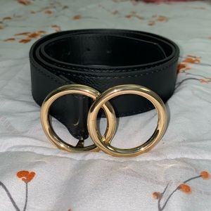 gold double circle / rings belt